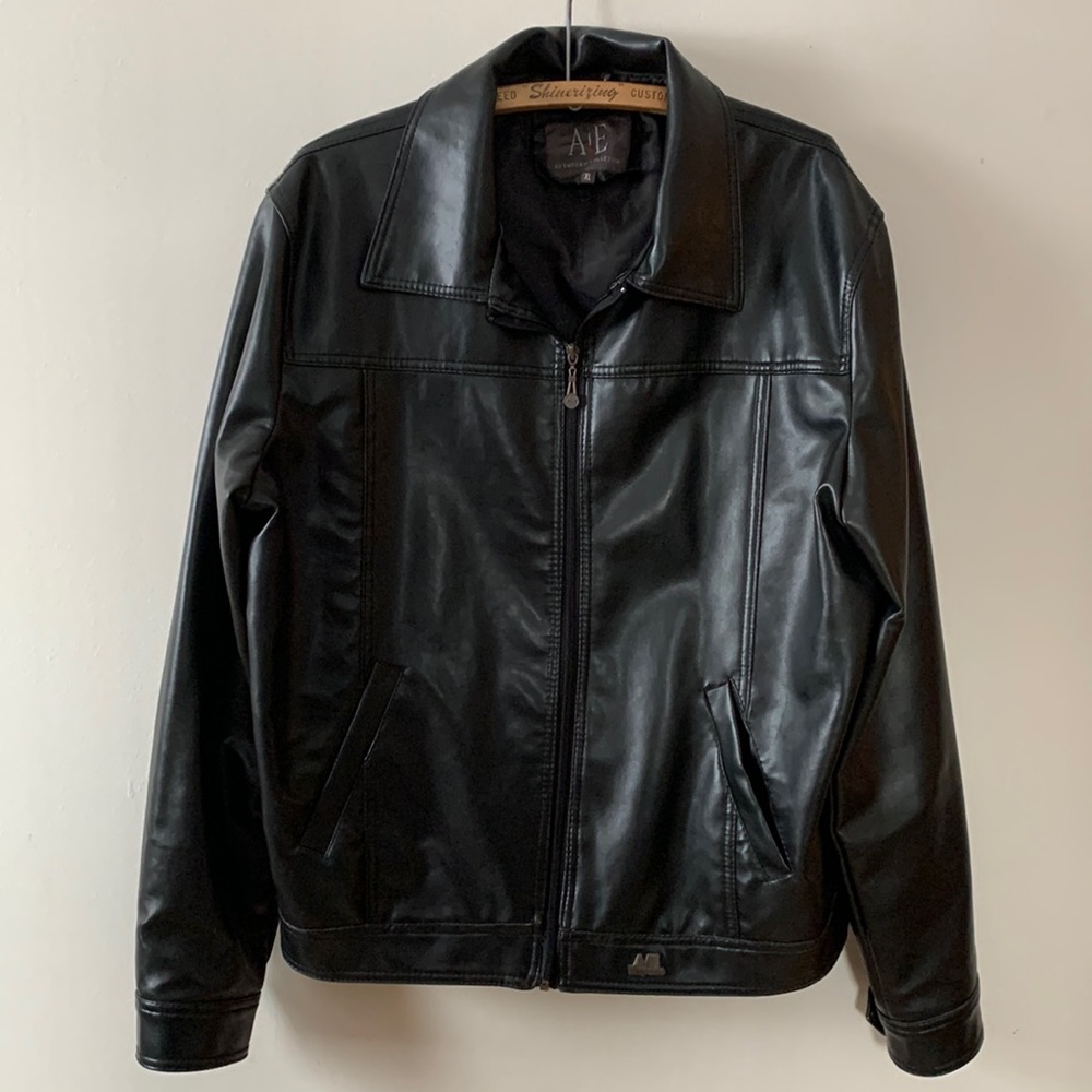 Armani Exchange Black Faux Leather Jacket
